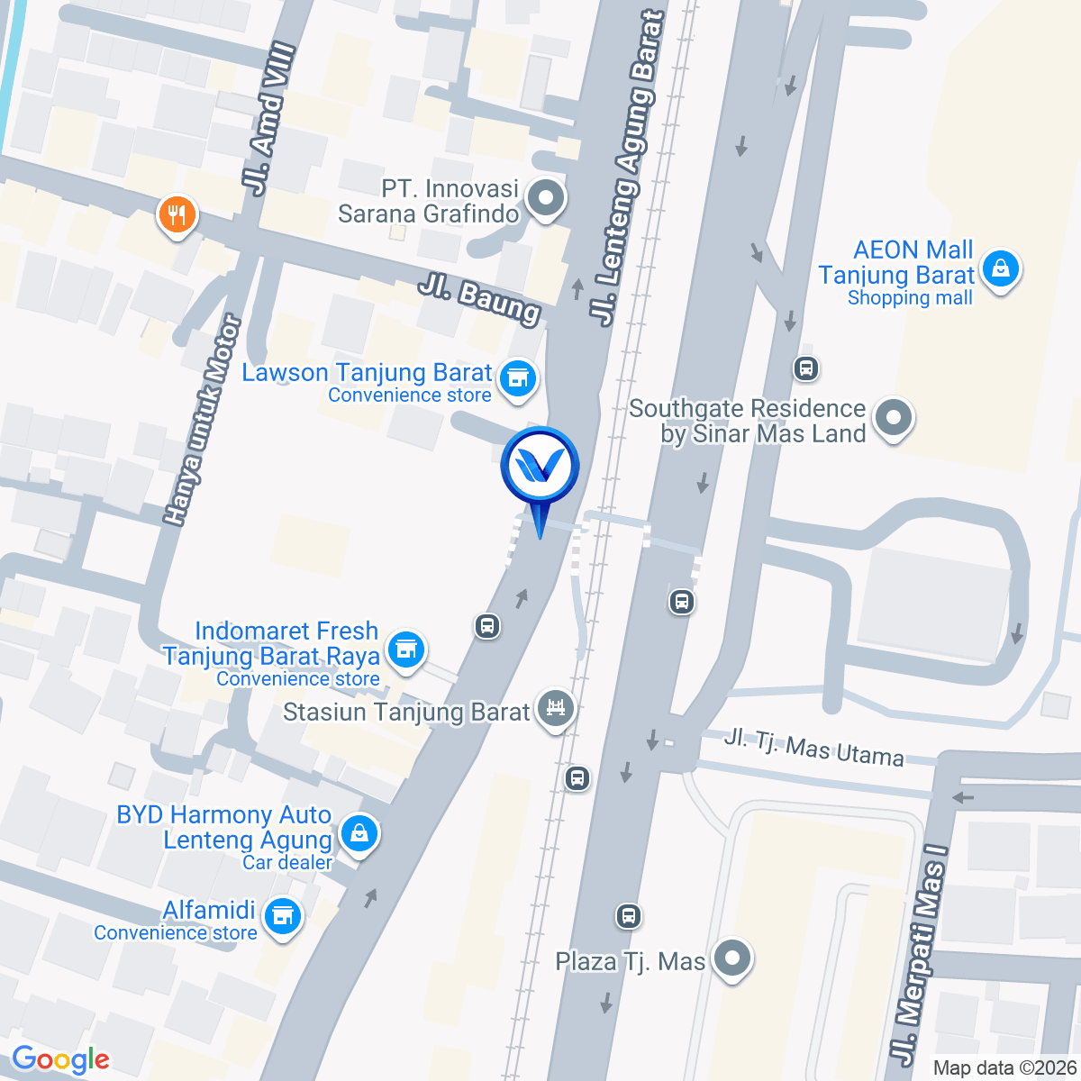 Peta Lokasi Jl. Raya Lenteng Agung, Jakarta Selatan