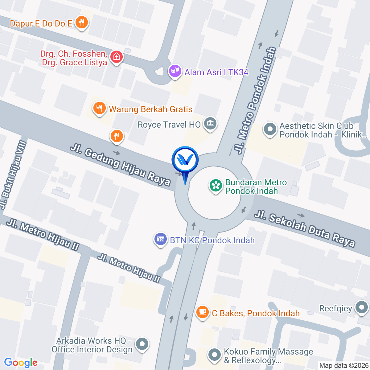 Peta Lokasi JL. METRO PONDOK INDAH ( BUNDARAN PONDOK INDAH ), JAKARTA SELATAN