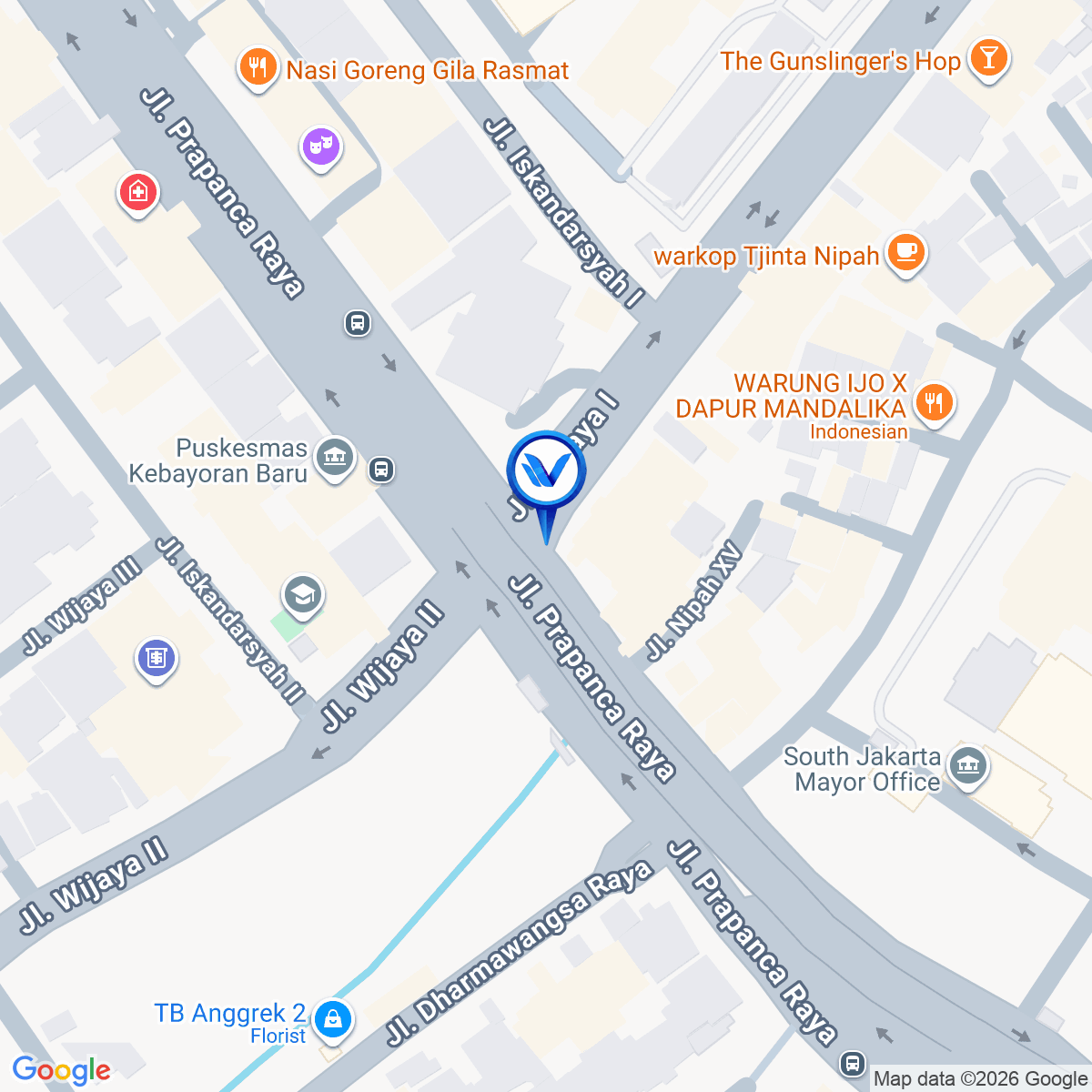Peta Lokasi Jl. Prapanca Raya (dekat Kantor Walikota Jakarta Selatan), Jakarta Selatan