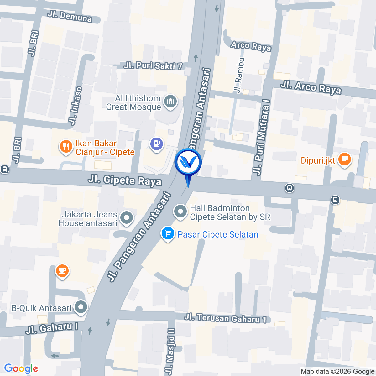 Peta Lokasi Jl. Puri Mutiara Raya (Pasar Cipete), Jakarta Selatan