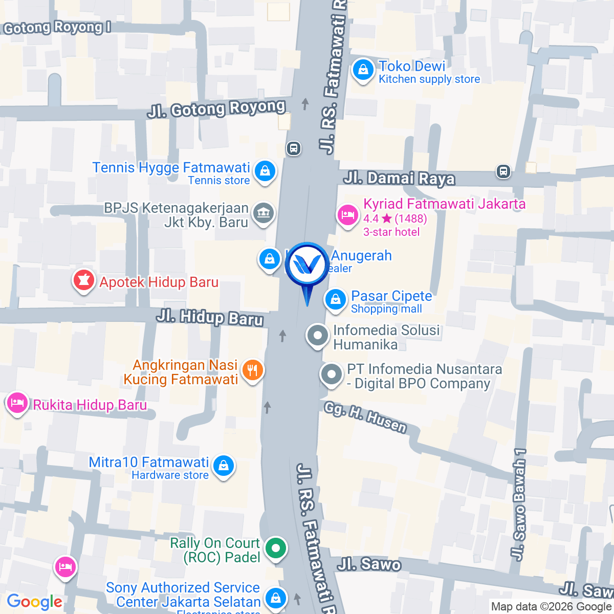 Peta Lokasi Jl. RS. Fatmawati Raya, Jakarta Selatan