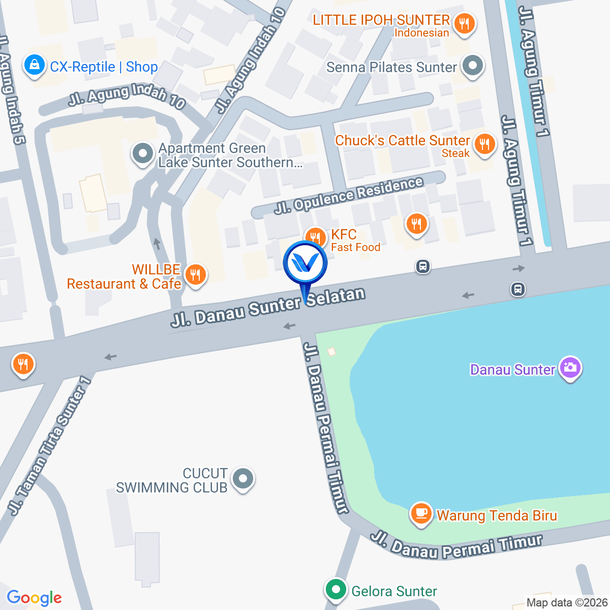 Peta Lokasi Jl. DANAU SUNTER Selatan (GREENLAKE SUNTER), Jakarta Utara