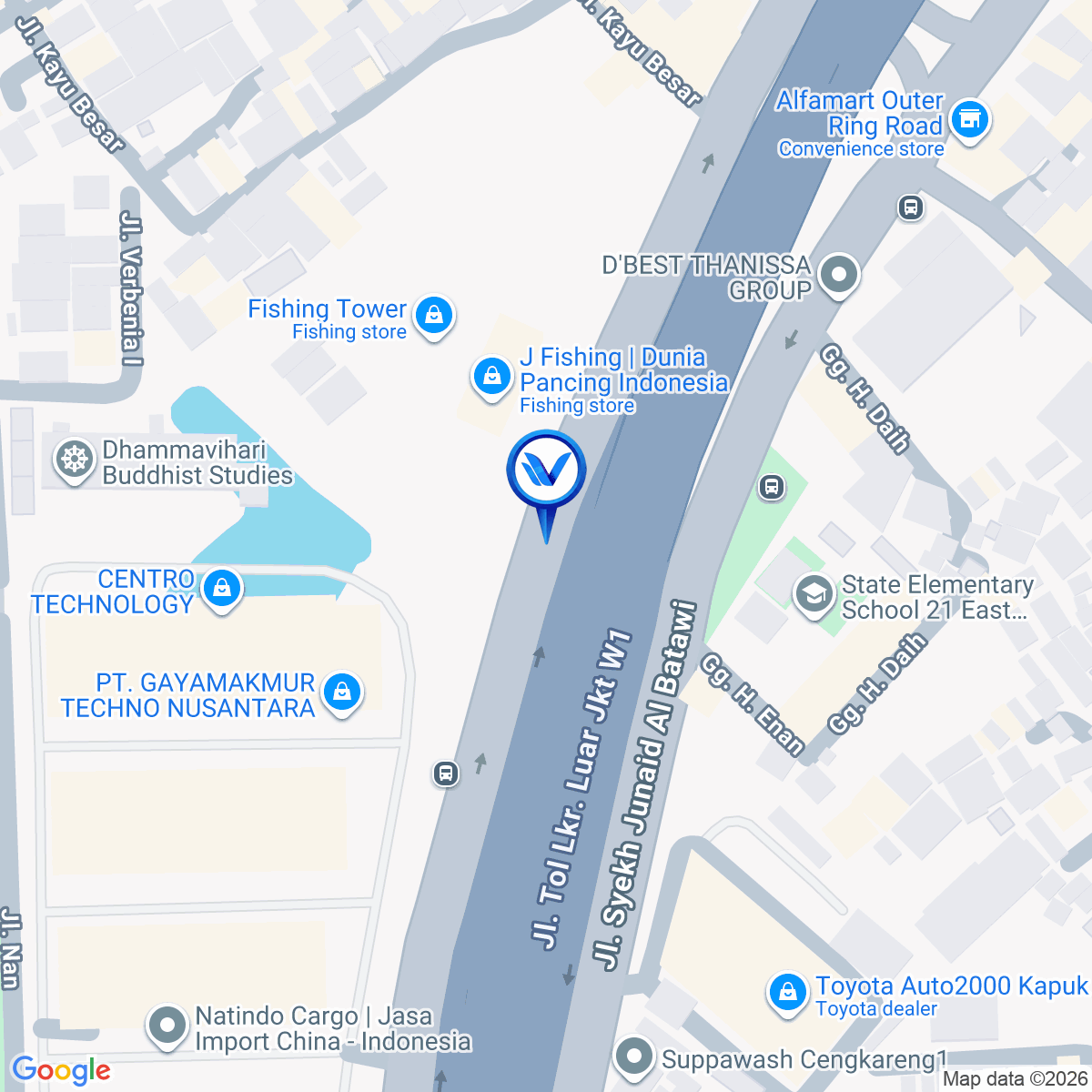 Peta Lokasi EXIT TOL KAMAL SELATAN /KAPUK, Jakarta Utara