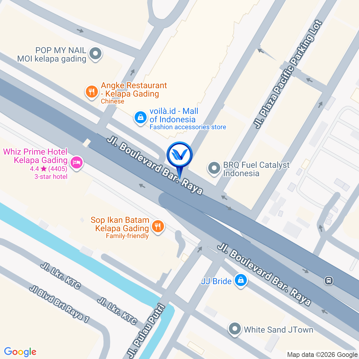 Peta Lokasi Jl. Boulevard Barat Raya, Jakarta Utara