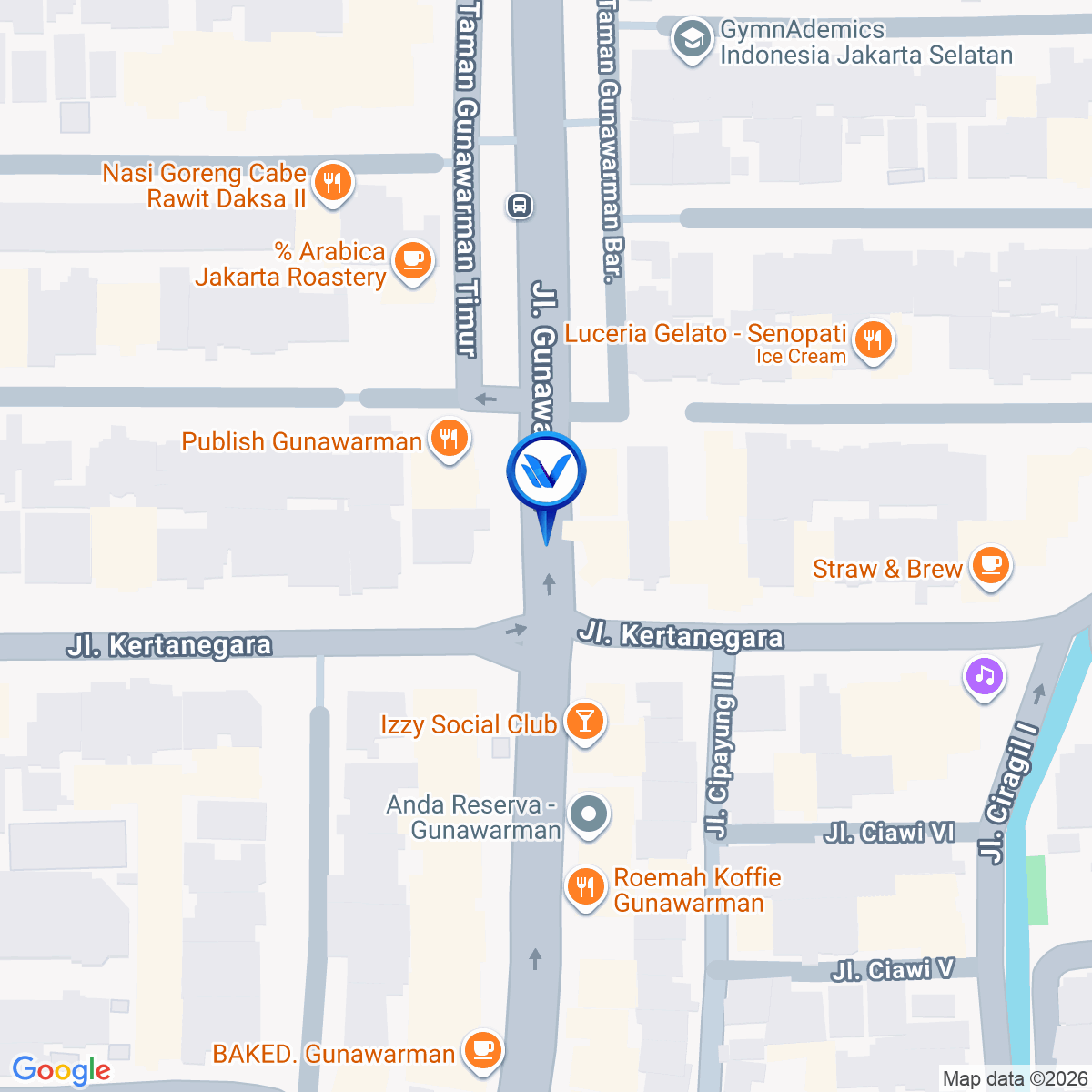 Peta Lokasi Jl. Gunawarman, Jakarta Selatan