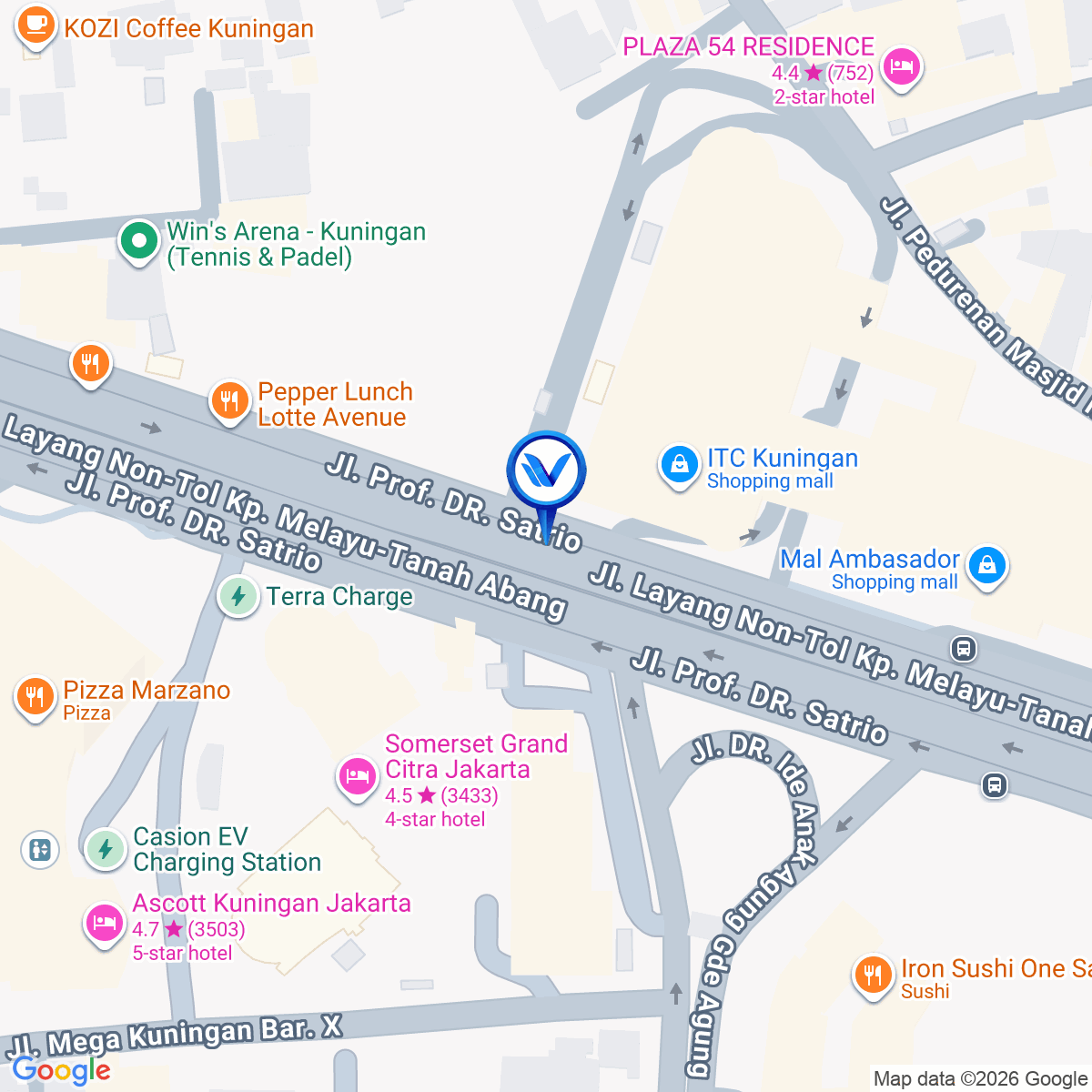 Peta Lokasi Jl. Prof. DR. Satrio (ITC Kuningan), Jakarta Selatan