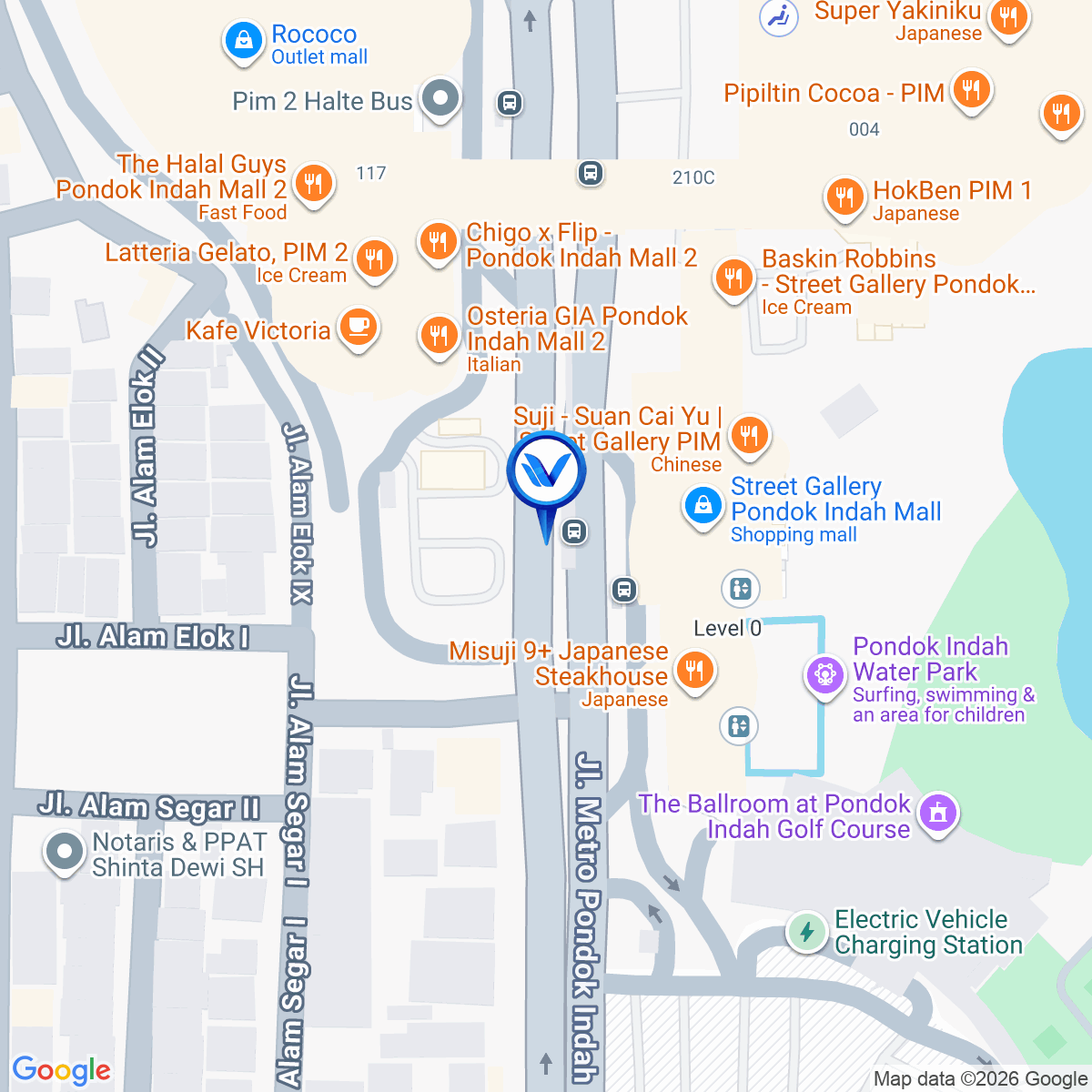 Peta Lokasi Jl. Metro Pondok Indah (PIM 2), Jakarta Selatan