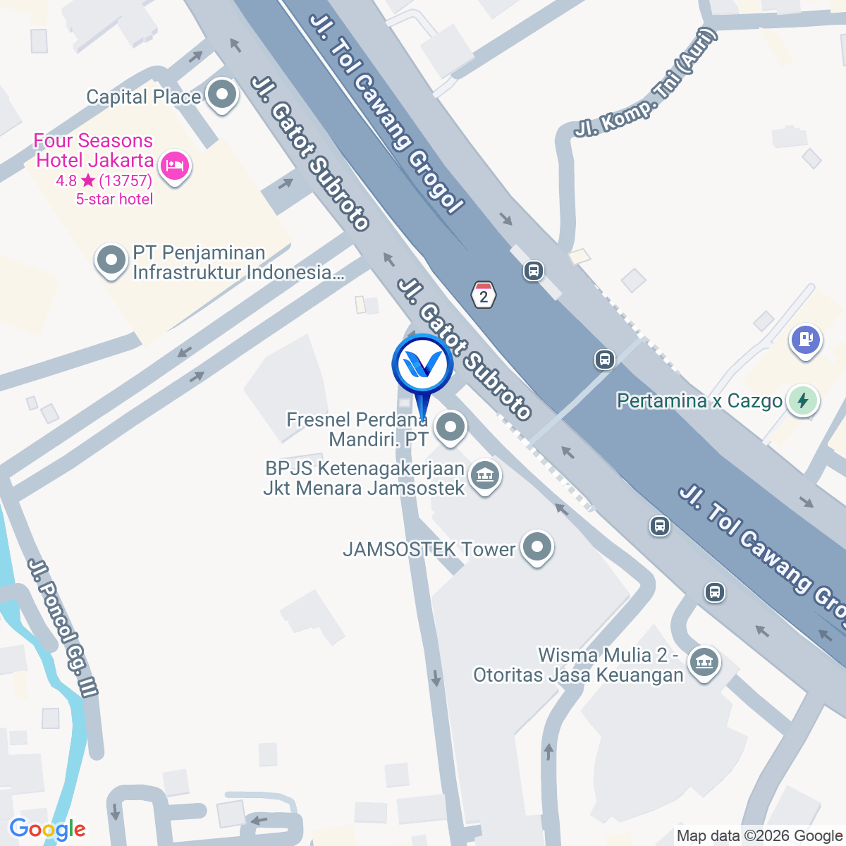 Peta Lokasi Jl. Gatot Subroto, Jakarta Selatan