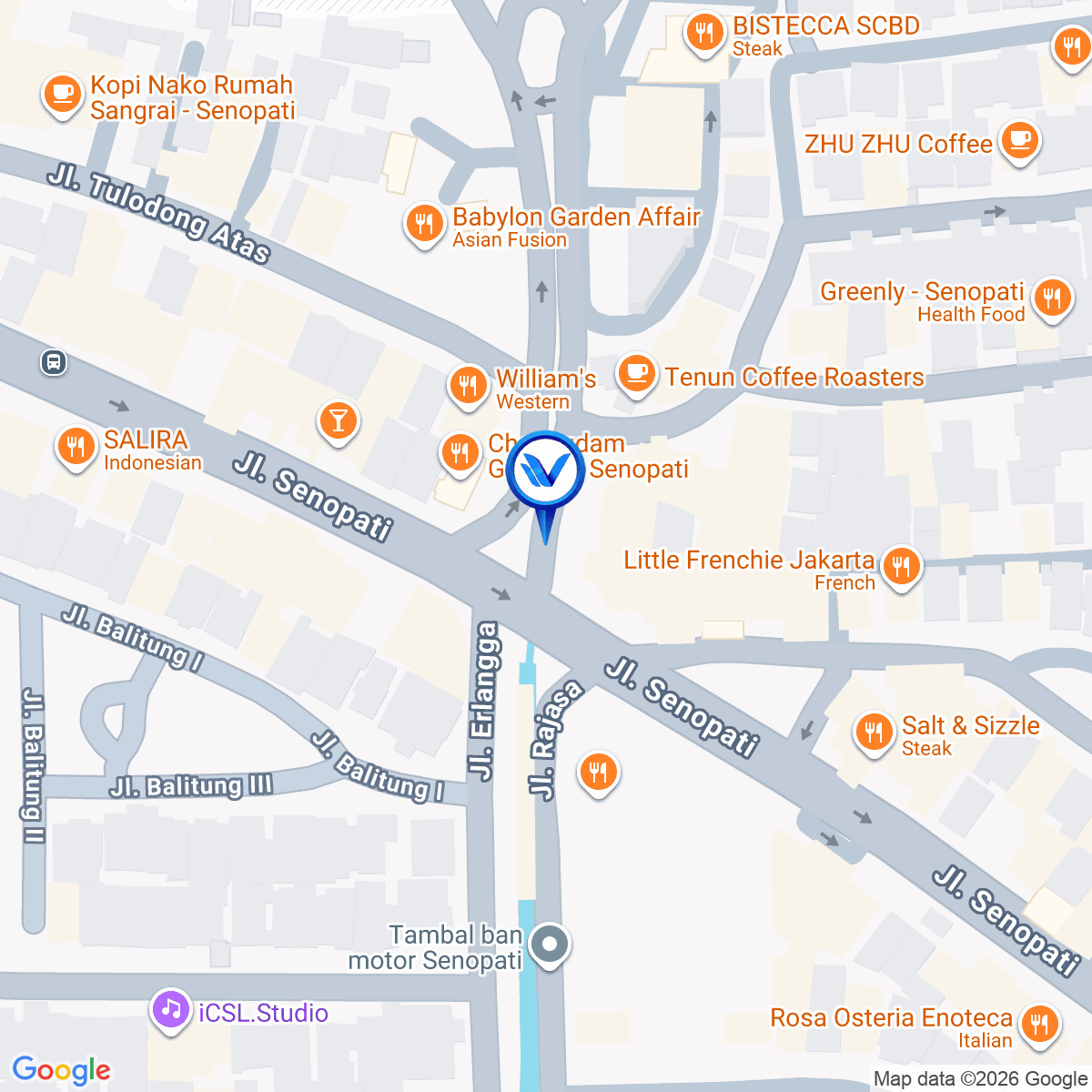Peta Lokasi Jl. Senopati (Dekat Astha District 8), Jakarta Selatan