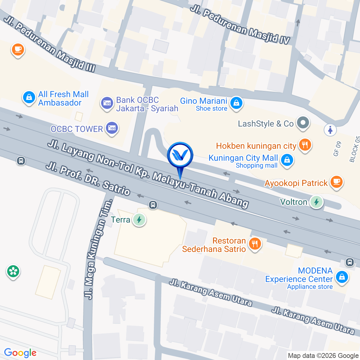 Peta Lokasi Jl. Prof. Dr. Satrio (Kuningan City), Jakarta Selatan