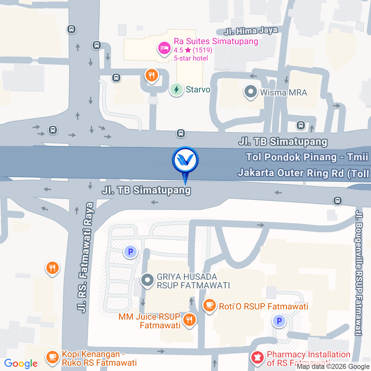 Peta Lokasi Jl. T.B Simatupang, Jakarta Selatan