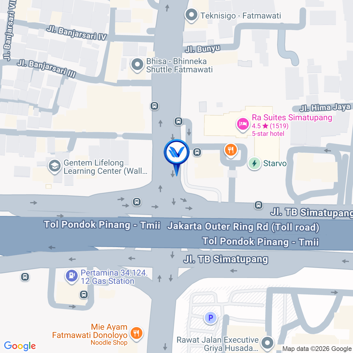 Peta Lokasi Graha Satria Fatmawati Jl. RS. Fatmawati Raya, Jakarta Selatan