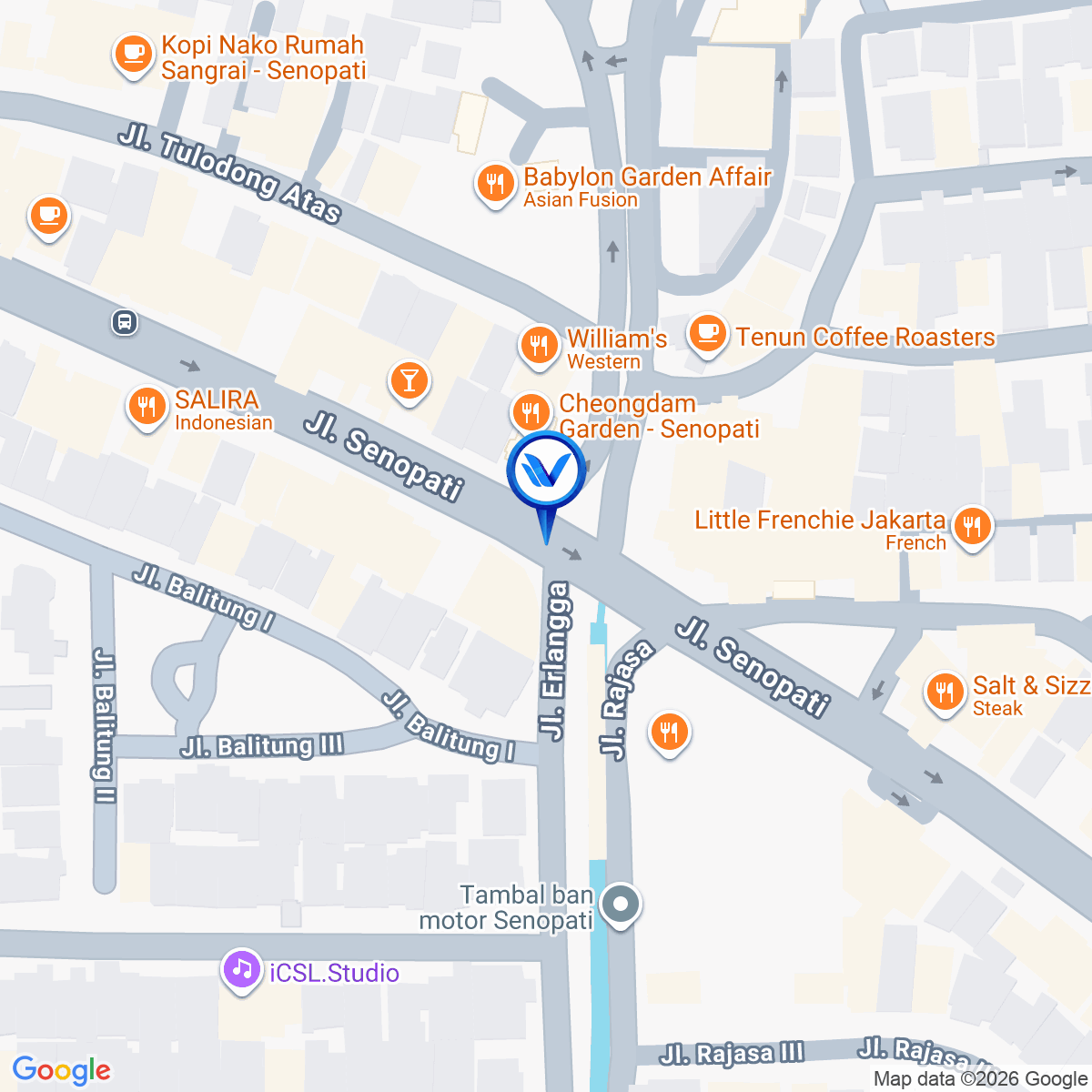 Peta Lokasi Jl. Senopati, Jakarta Selatan