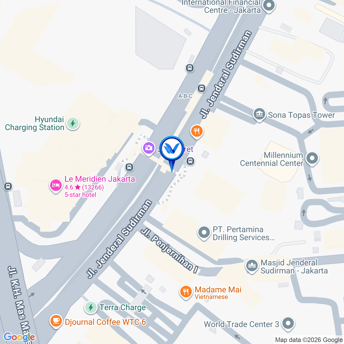 Peta Lokasi Jl. Jend. Sudirman (Mayapada Tower), Jakarta Selatan