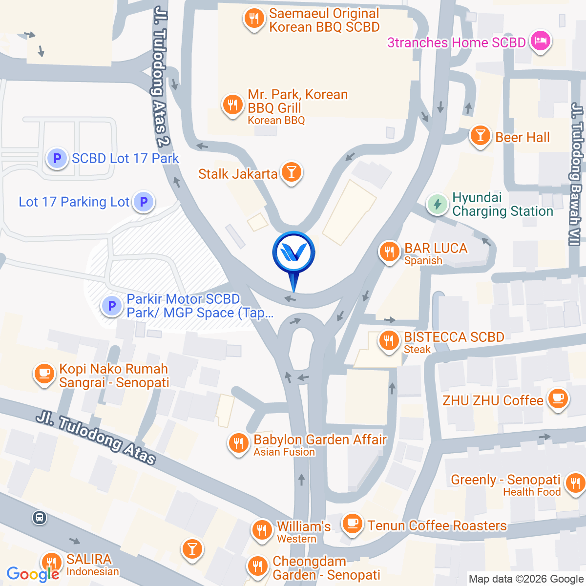 Peta Lokasi SCBD Senopati Way, Jakarta Selatan