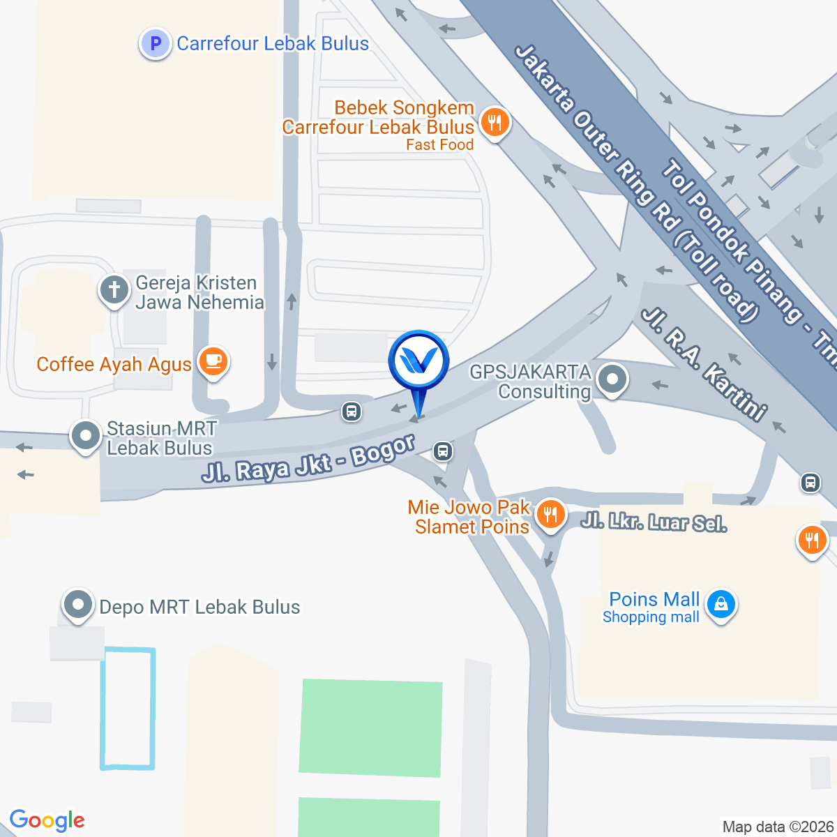 Peta Lokasi Jl. Lebak Bulus Raya (LED LEBAK BULUS STATION STAND ALONE SET 3), Jakarta Selatan
