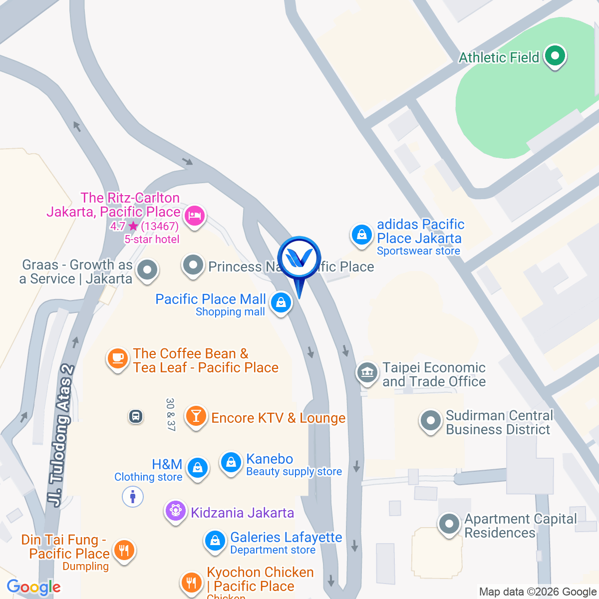 Peta Lokasi LED SCBD Lot 4 Jl. Jend. Sudirman, Jakarta Selatan