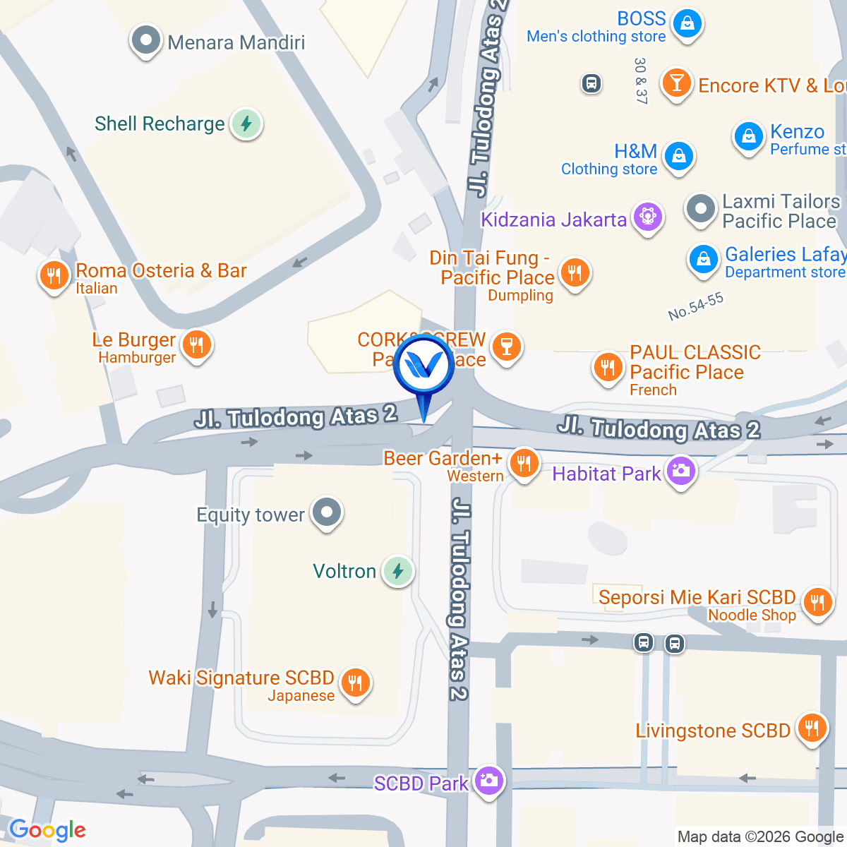 Peta Lokasi LED SCBD Lot 9 Jl. Jend. Sudirman, Jakarta Selatan