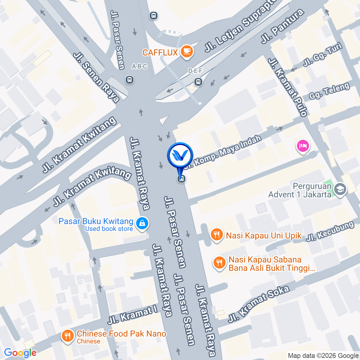 Peta Lokasi Jl. Kramat Bunder - Senen, Jakarta Pusat