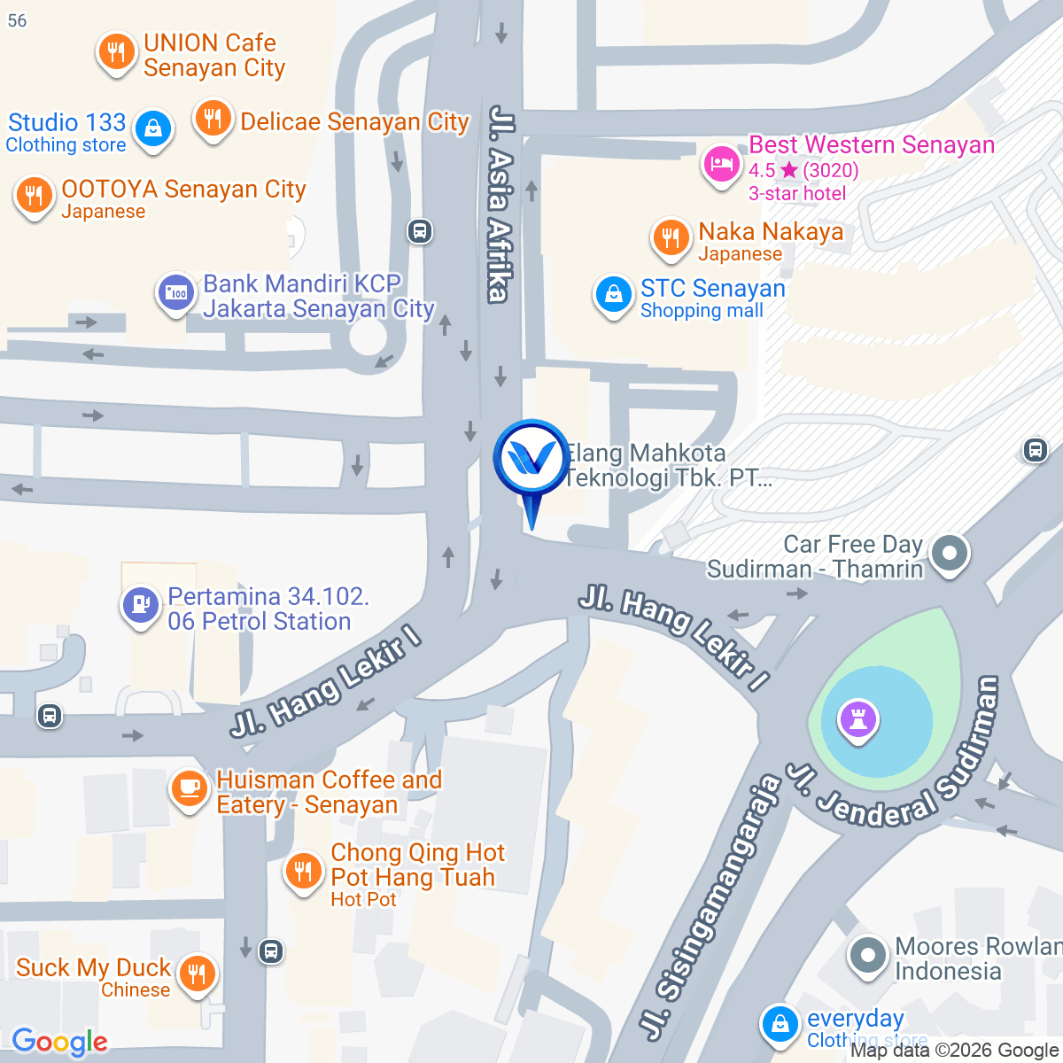 Peta Lokasi Jl. Asia Afrika No. 1 (Depan STC Senayan), Jakarta Pusat