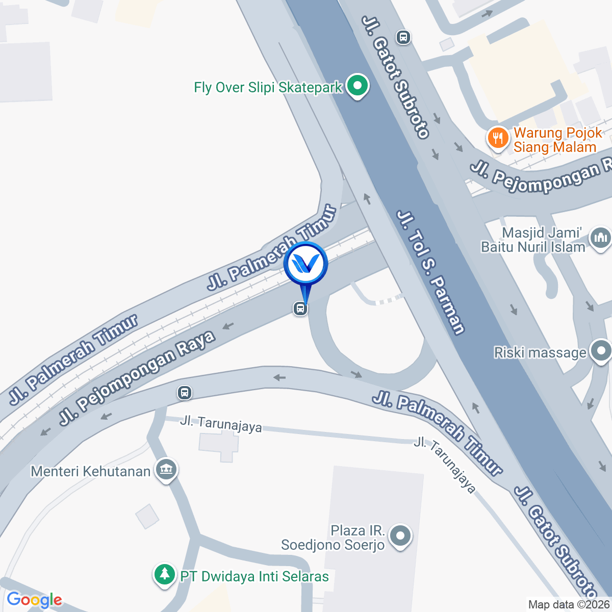 Peta Lokasi Jl. Pejompongan Raya (Gelora), Jakarta Pusat