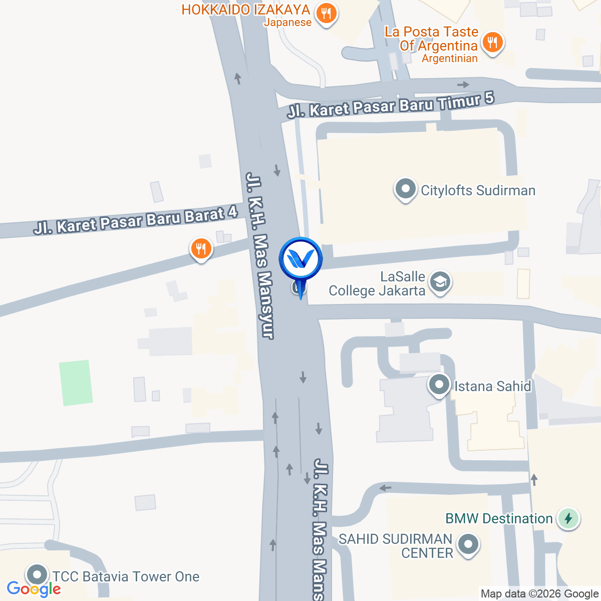 Peta Lokasi Jl. KH. Mas Mansyur (Citywalk Sudirman), Jakarta Pusat