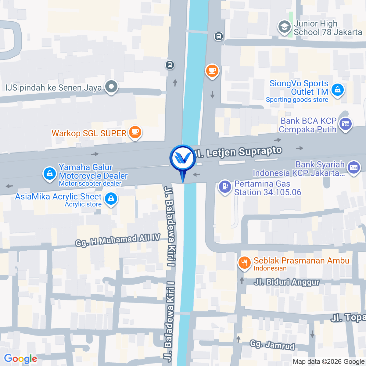 Peta Lokasi Jl. Letjend. Suprapto (Perempatan Kwitang), Jakarta Pusat
