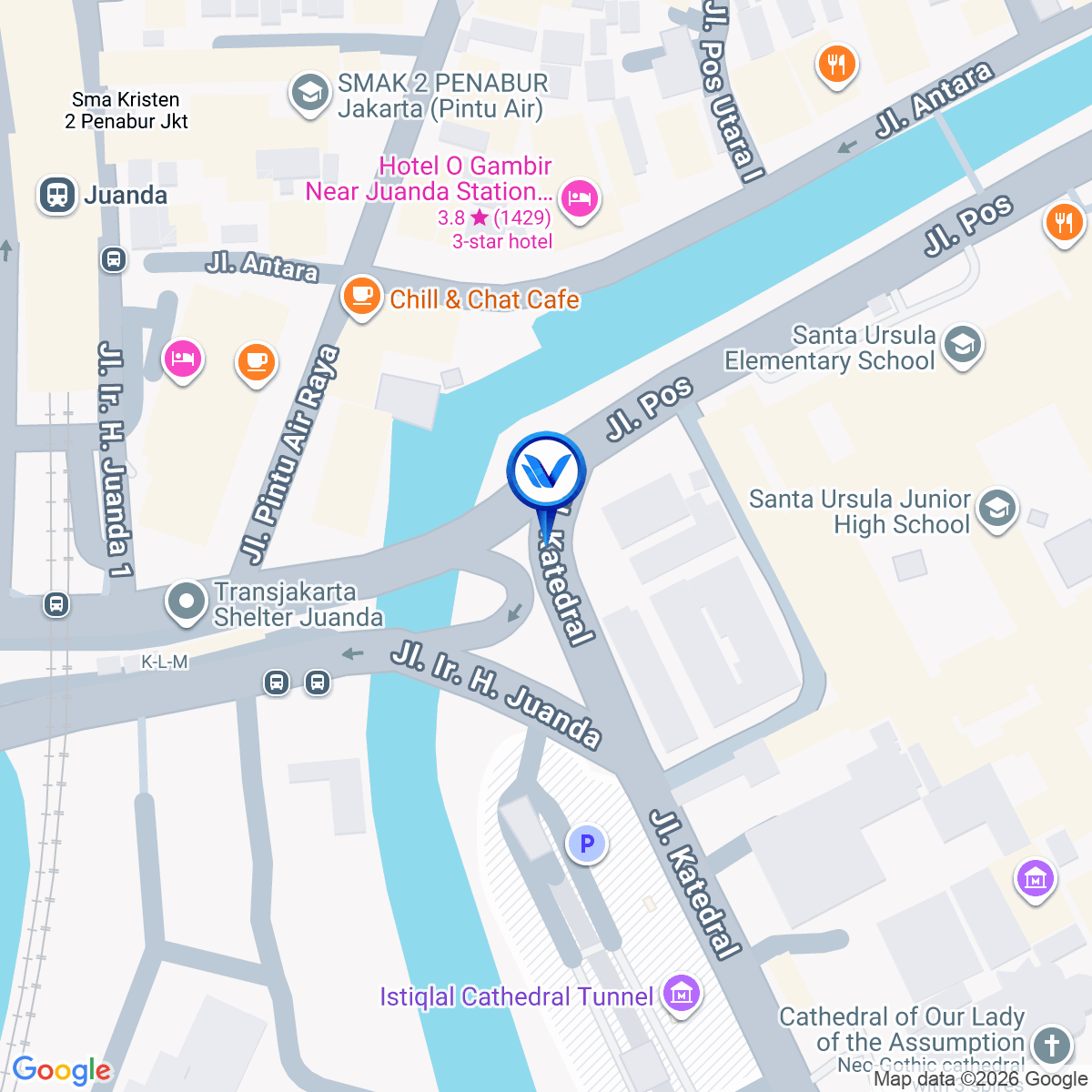 Peta Lokasi Jl. Juanda (Seberang Istiqlal), Jakarta Pusat