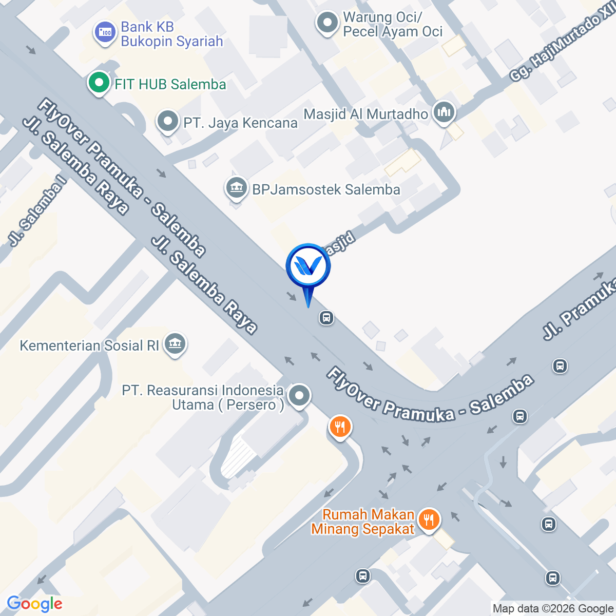 Peta Lokasi Jl. Salemba Raya, Jakarta Pusat