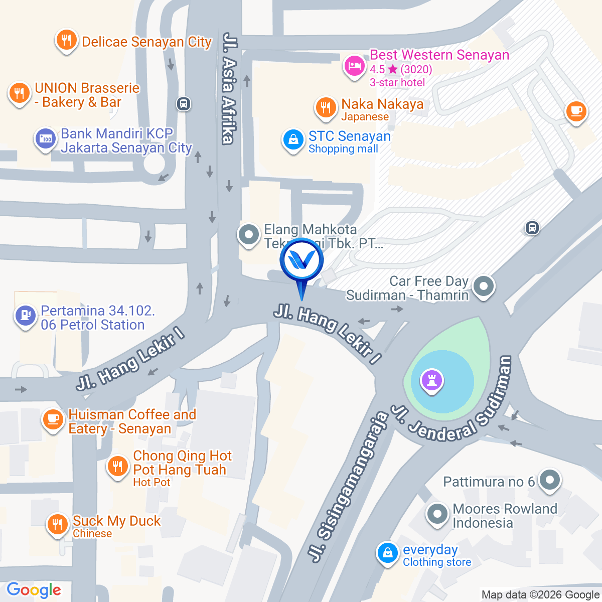 Peta Lokasi Jl. Asia Afrika (STC Senayan), Jakarta Pusat
