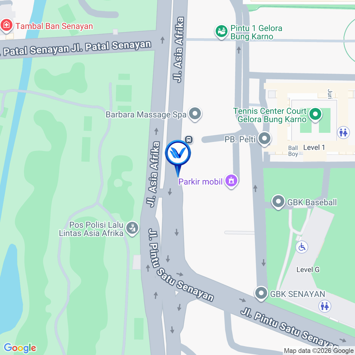 Peta Lokasi Jl. Asia Afrika Titik 24 GBK Senayan, Jakarta Pusat