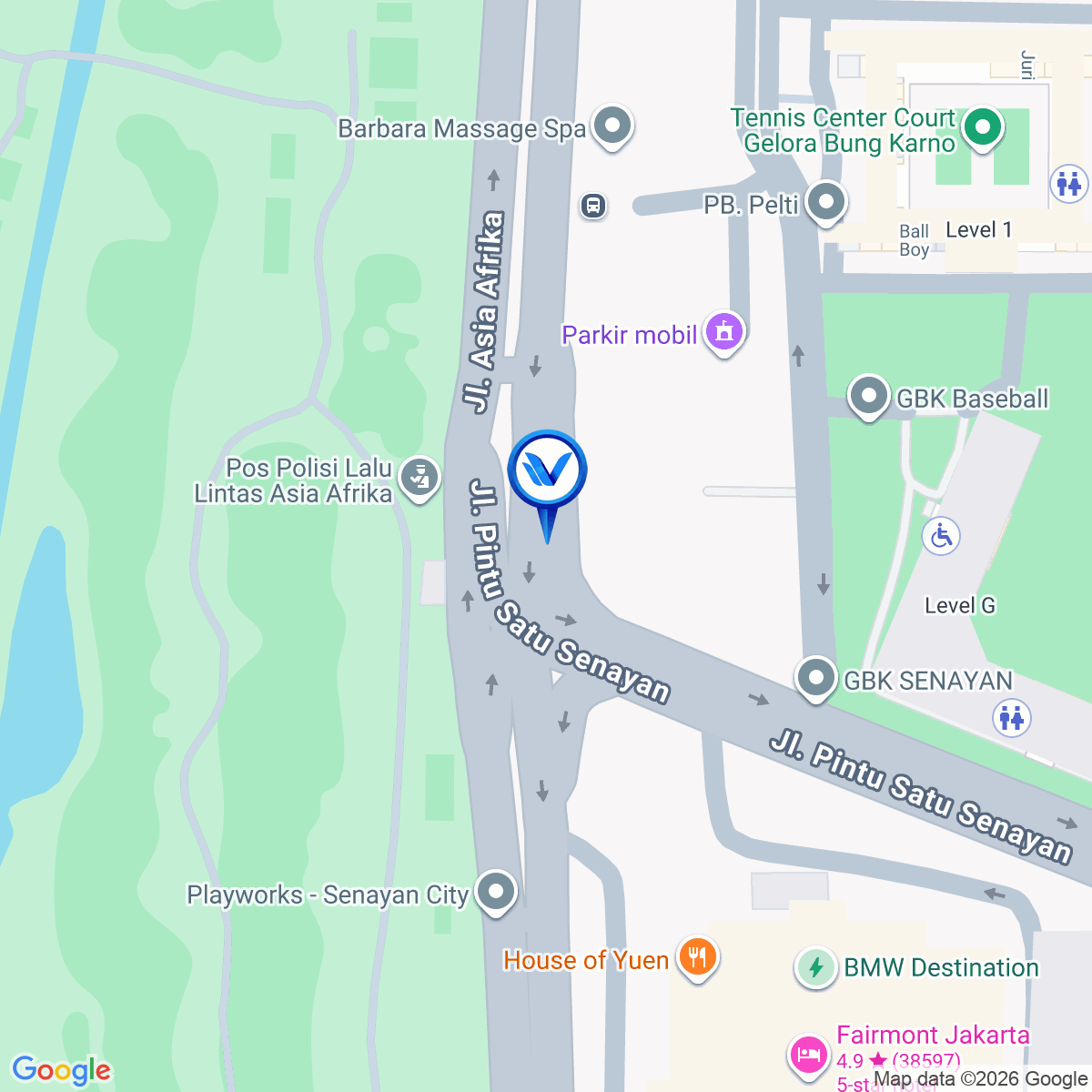 Peta Lokasi Jl. Asia Afrika Titik 25 GBK Senayan, Jakarta Pusat
