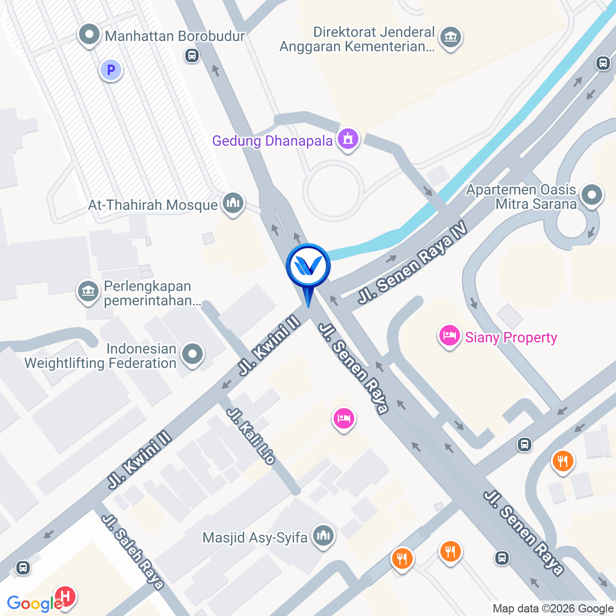 Peta Lokasi Jl. Raya Senen, Jakarta Pusat