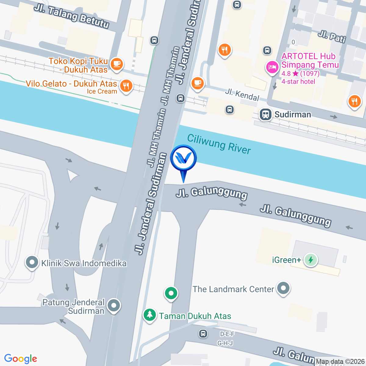 Peta Lokasi Jl. Margono Mangundirjo - Jl. Karet Pasar Baru Timur, Jakarta Pusat