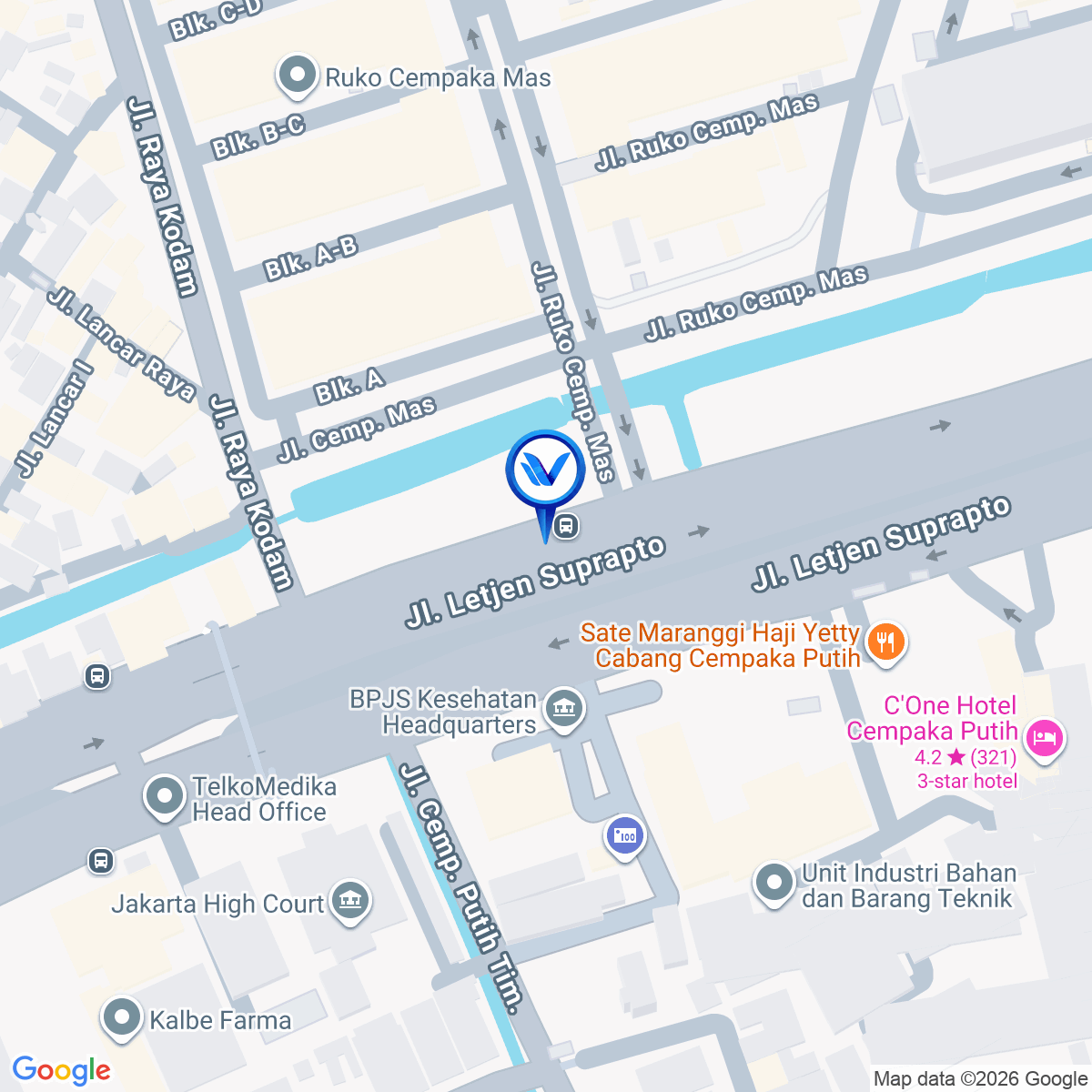 Peta Lokasi Jl. Letjend Suprapto ITC Cempaka Mas, Jakarta Pusat