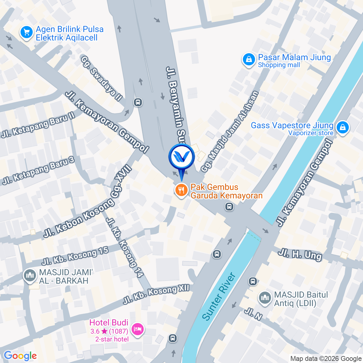 Peta Lokasi Jl. Benyamin Sueb, Kemayoran, Jakarta Pusat