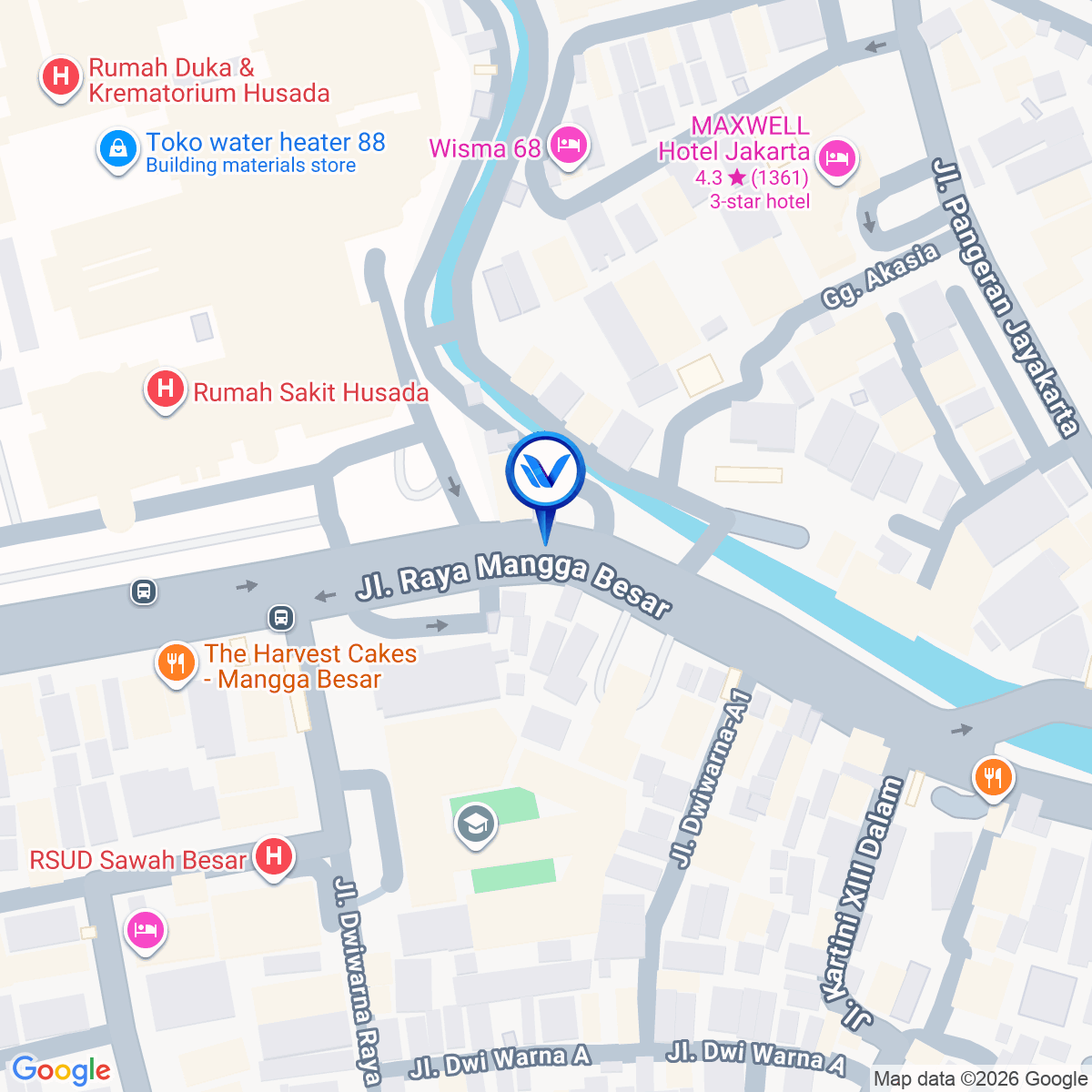 Peta Lokasi Jl. Mangga Besar (RS Husada), Jakarta Pusat
