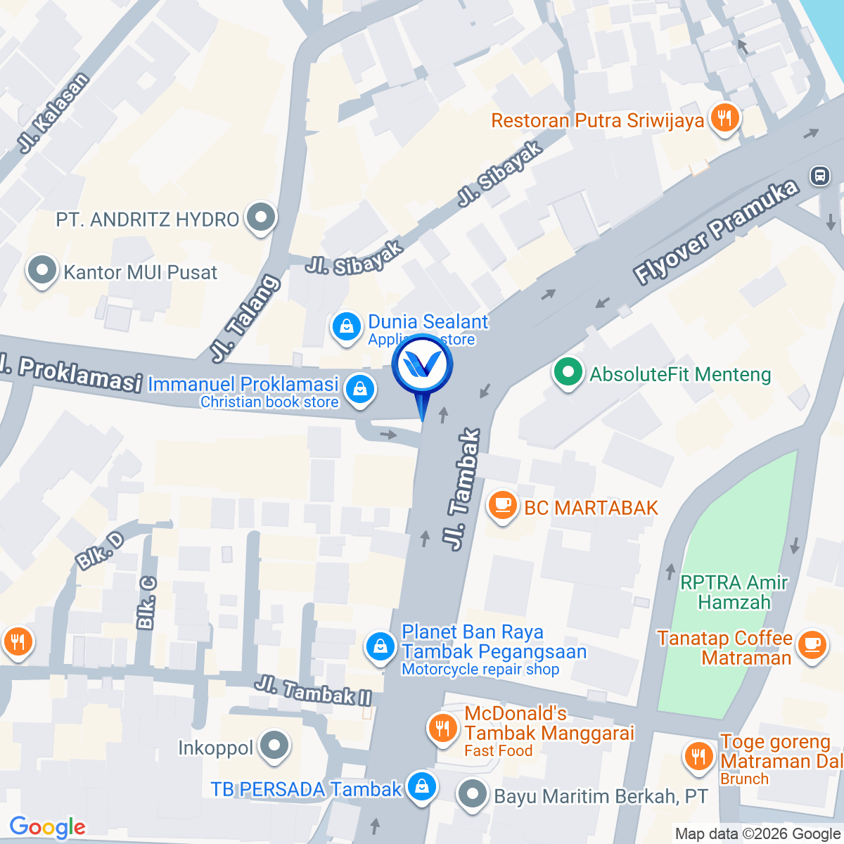 Peta Lokasi Jl. Proklamasi (Depan TB Immanuel), Jakarta Pusat