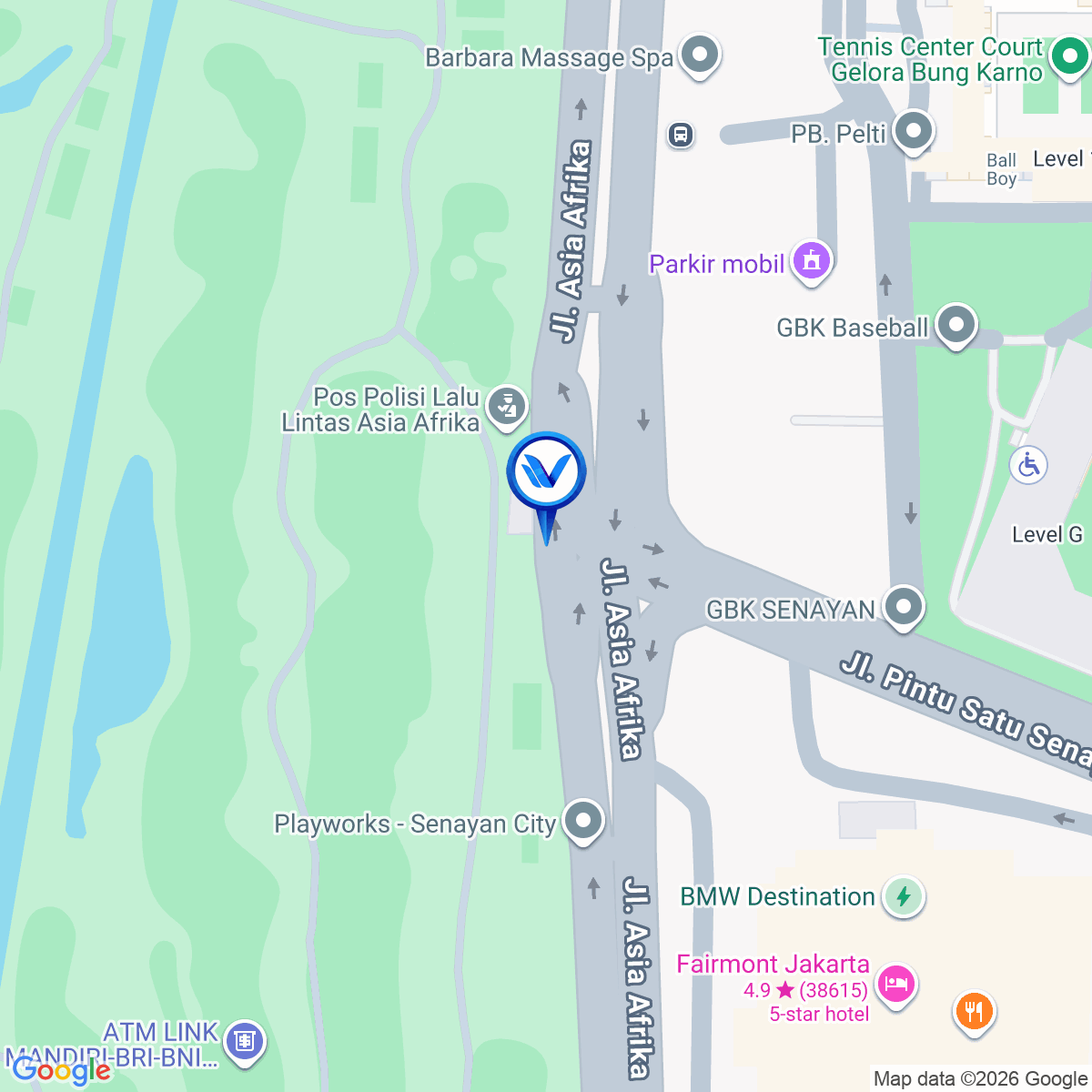Peta Lokasi Jl. Asia Afrika (Gelora Bung Karno), Jakarta Pusat