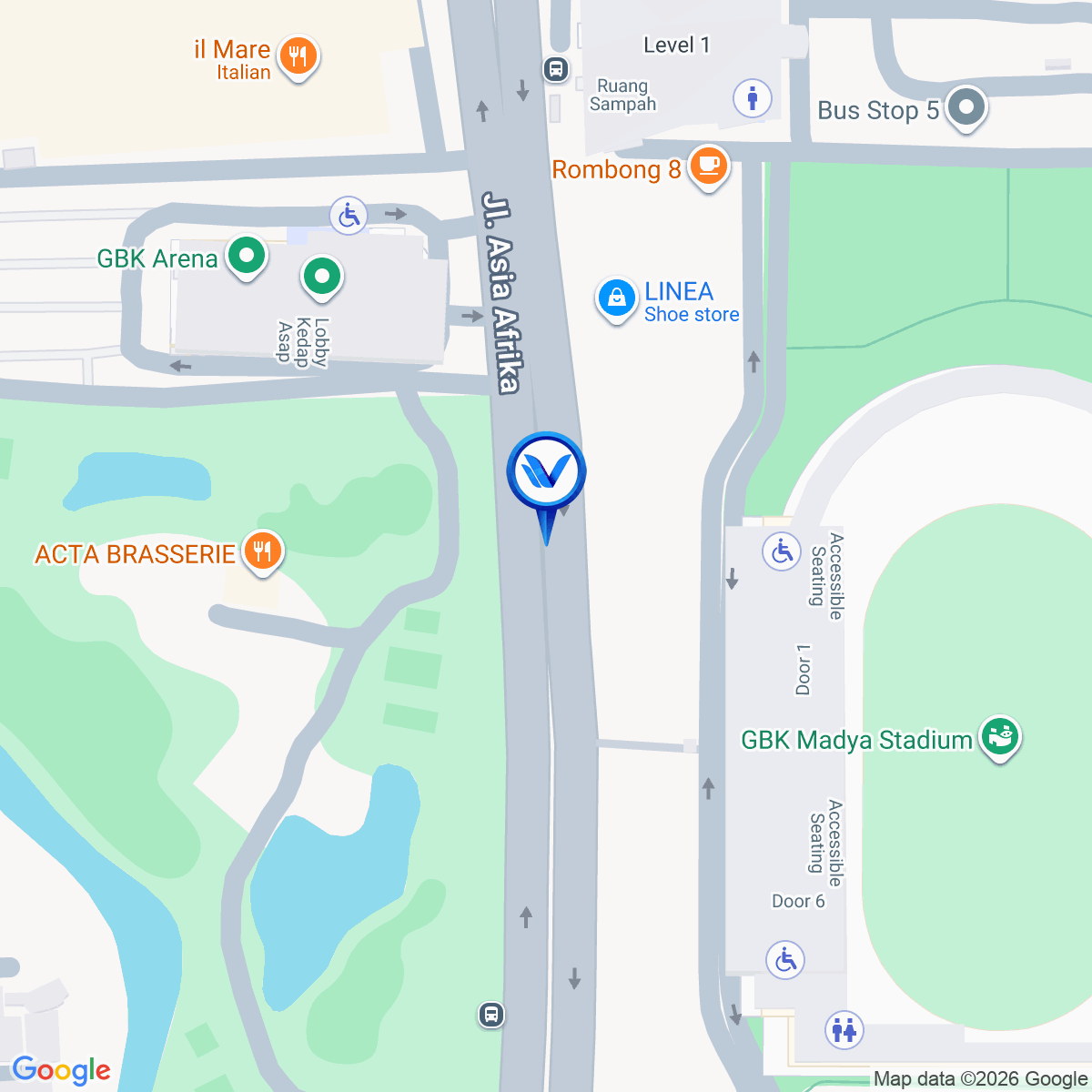 Peta Lokasi LED Runner GBK - Jl Asia Afrika, jakarta Pusat