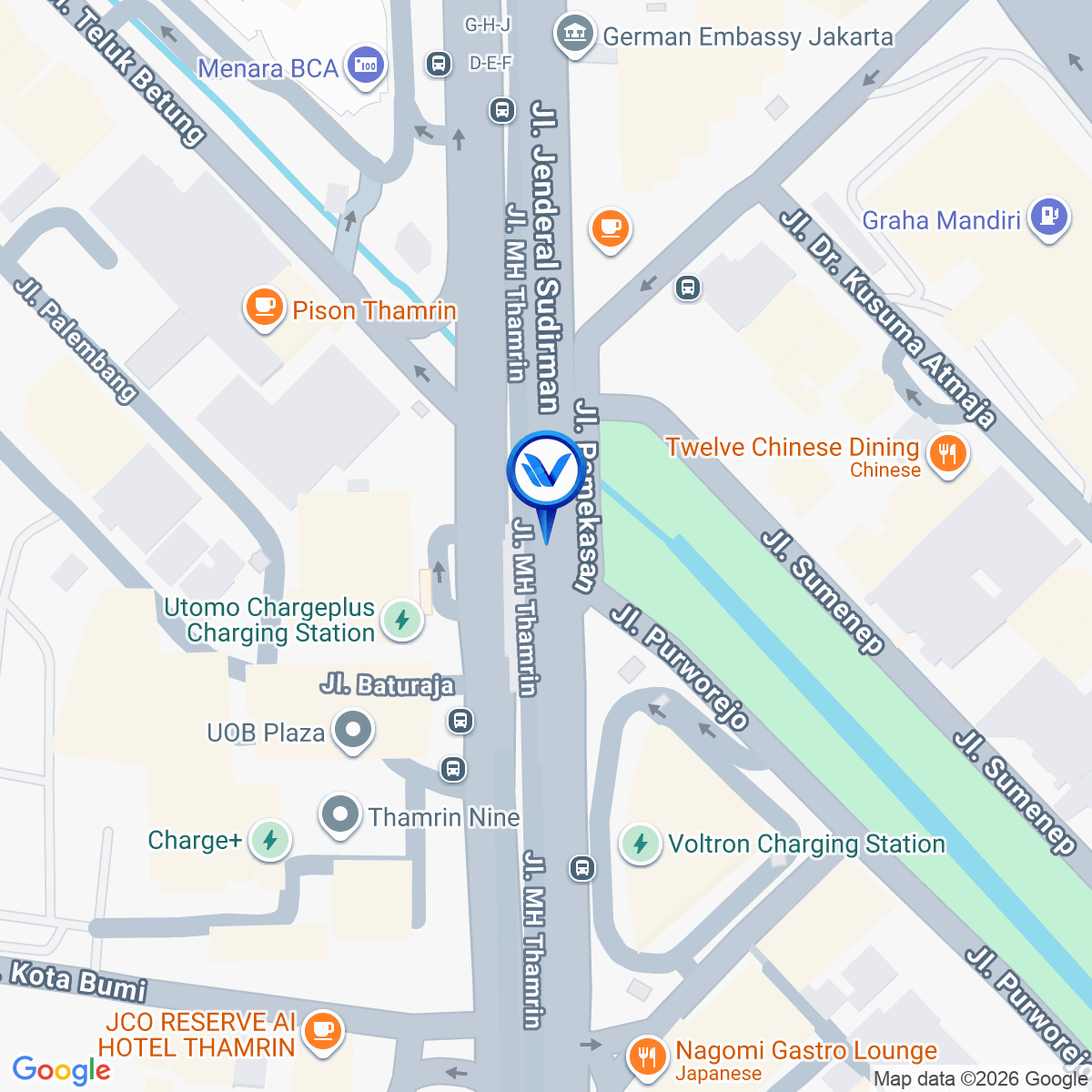 Peta Lokasi Jl. MH. Thamrin No. 81 (The City Tower), Jakarta Pusat
