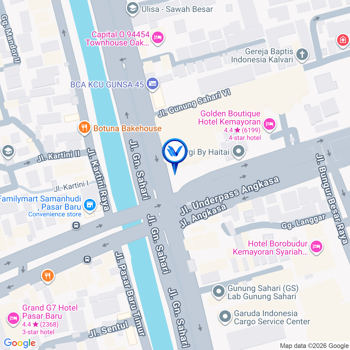 Peta Lokasi Jl. Gunung Sahari (Golden Boutique Hotel), Jakarta Pusat