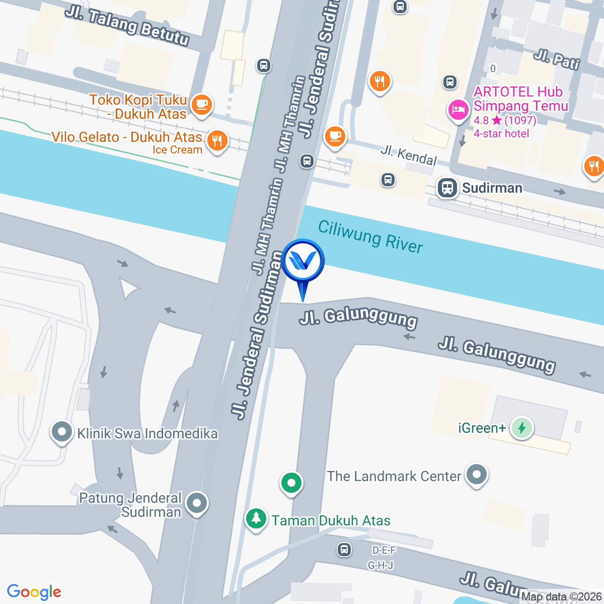 Peta Lokasi Jl. Galunggung (Dekat Gedung Landmark), Jakarta Pusat