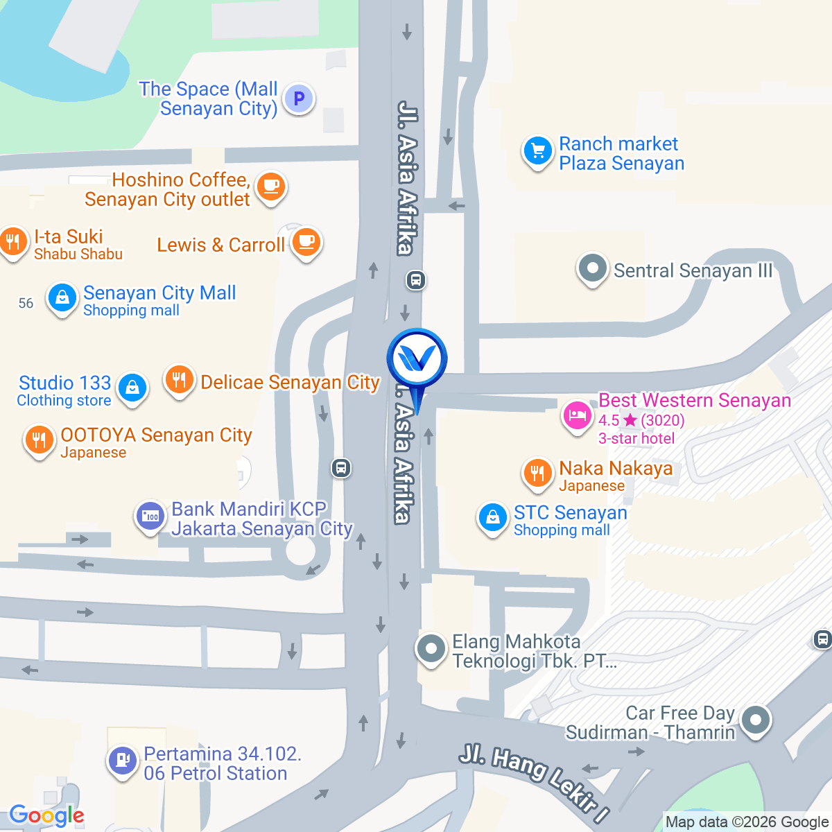 Peta Lokasi Jl. Asia Afrika (Senayan Trade Center), Jakarta Pusat