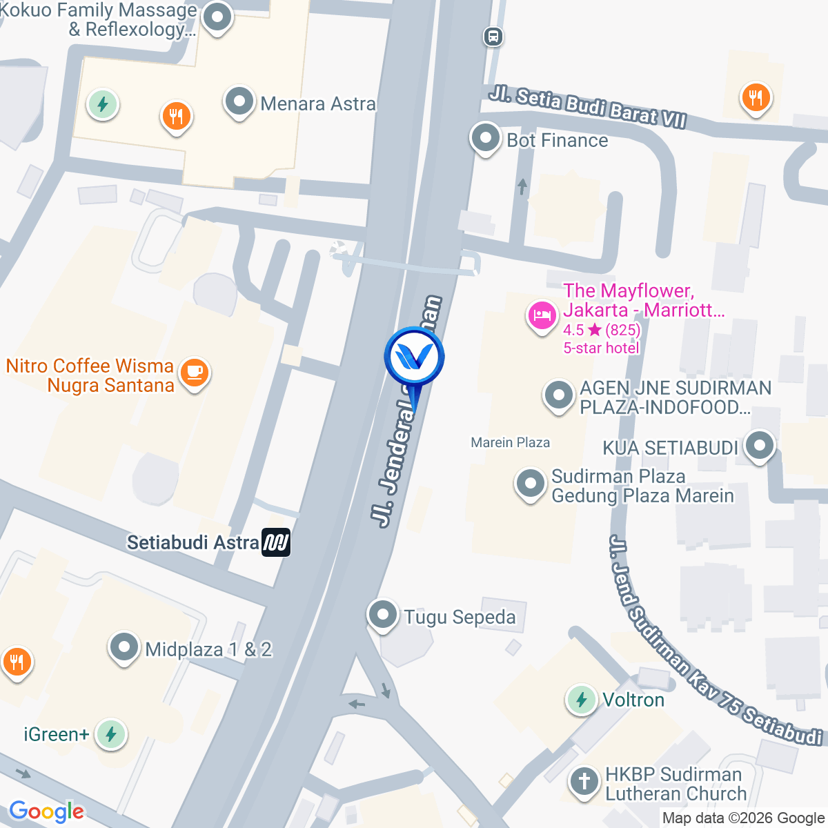 Peta Lokasi Jl. Jend. Sudirman (Wisma Bumiputera), Jakarta Pusat
