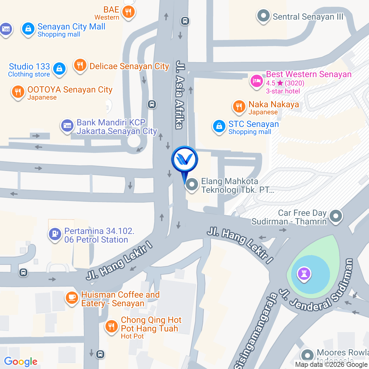 Peta Lokasi Jl. Asia Afrika Kav 3-5 (sebrang Senayan City), Jakarta Pusat
