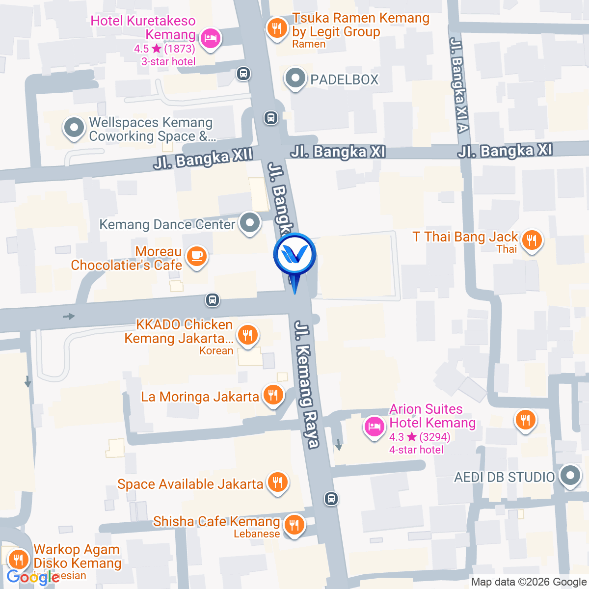 Peta Lokasi Jl. Kemang Raya, Jakarta Selatan