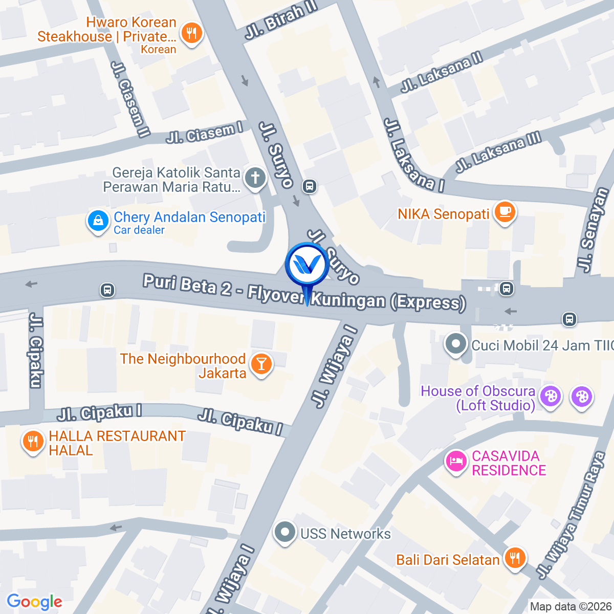 Peta Lokasi Jl. Woltermongonsidi, Jakarta Selatan