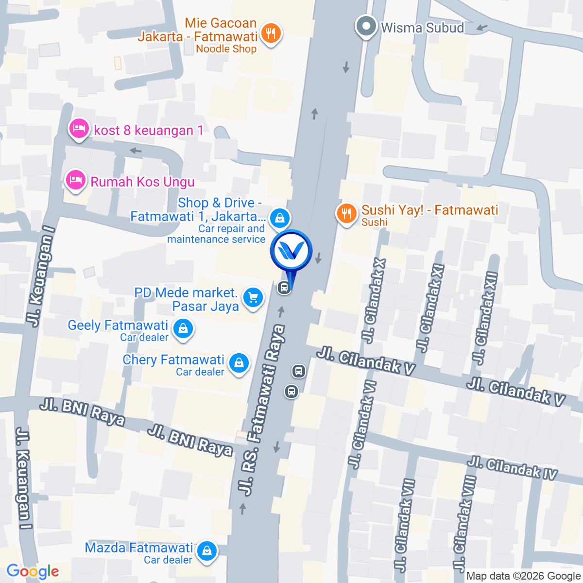 Peta Lokasi Jl. RS Fatmawati Raya, Jakarta Selatan