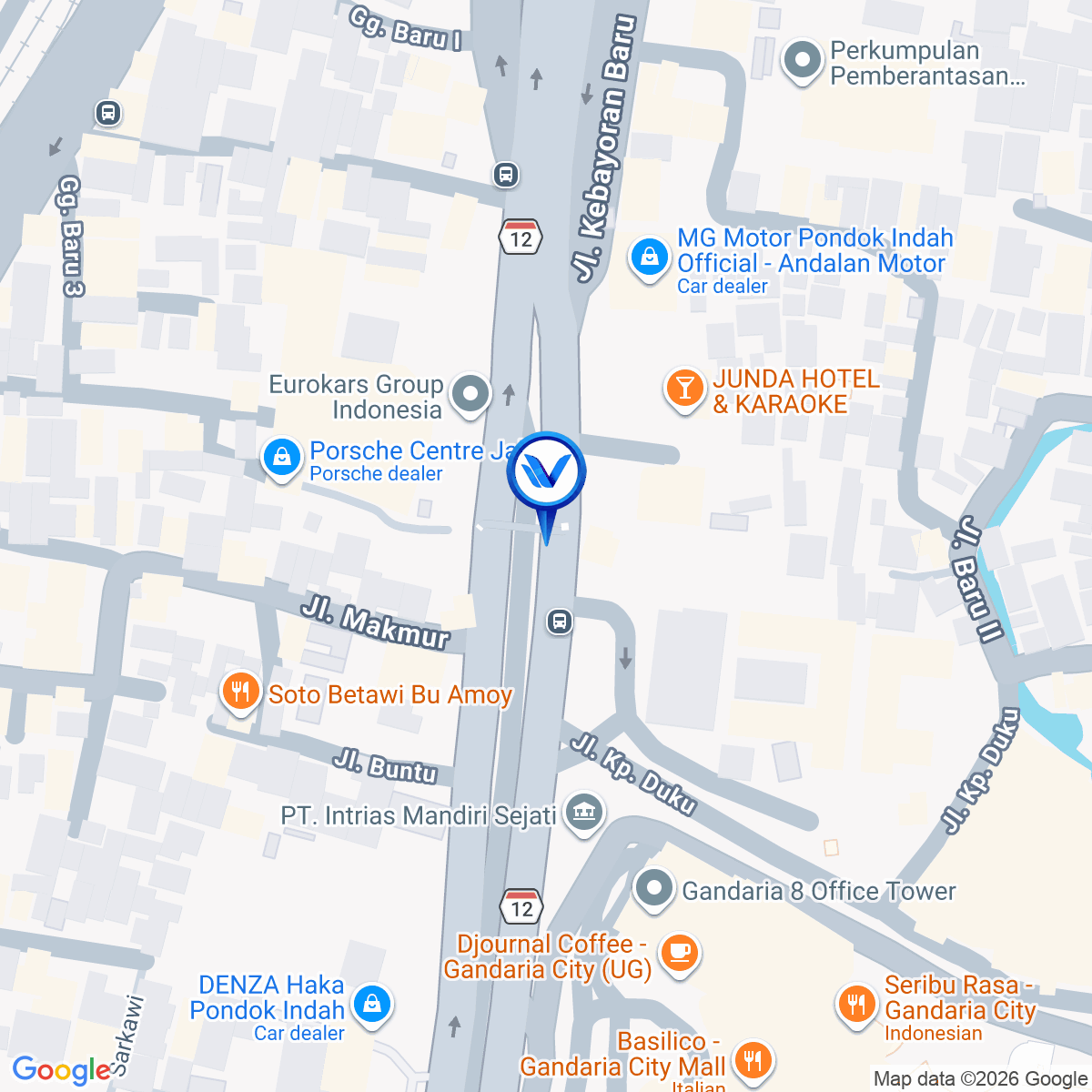 Peta Lokasi Jl. Iskandar Muda, Jakarta Selatan